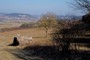 21.03.2012 - Hammelburg vom Fuss des Hohen Hauptes - links der Ofentaler Berg mit dem Steinbruch, rechts Schloß Saaleck